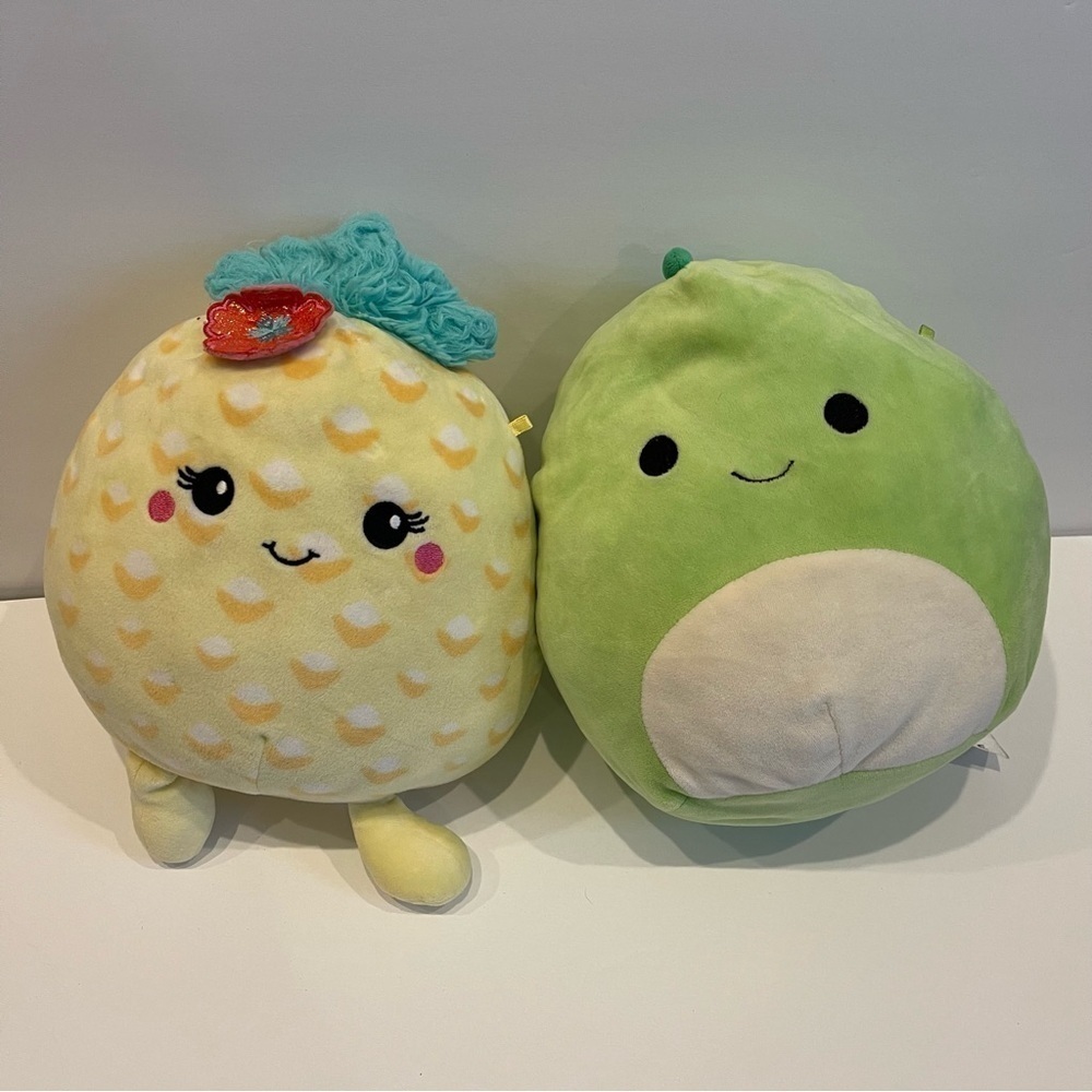 SQUISHMALLOW KellyToys 10β Danny the Green Dinosaur& JUSTCE the Summer Pineapple